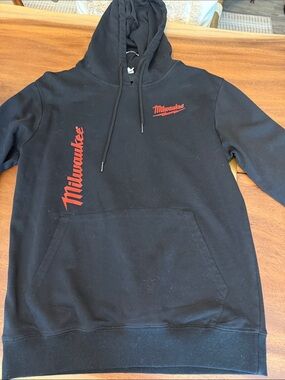 Men's Black Hoodie with Red Logo